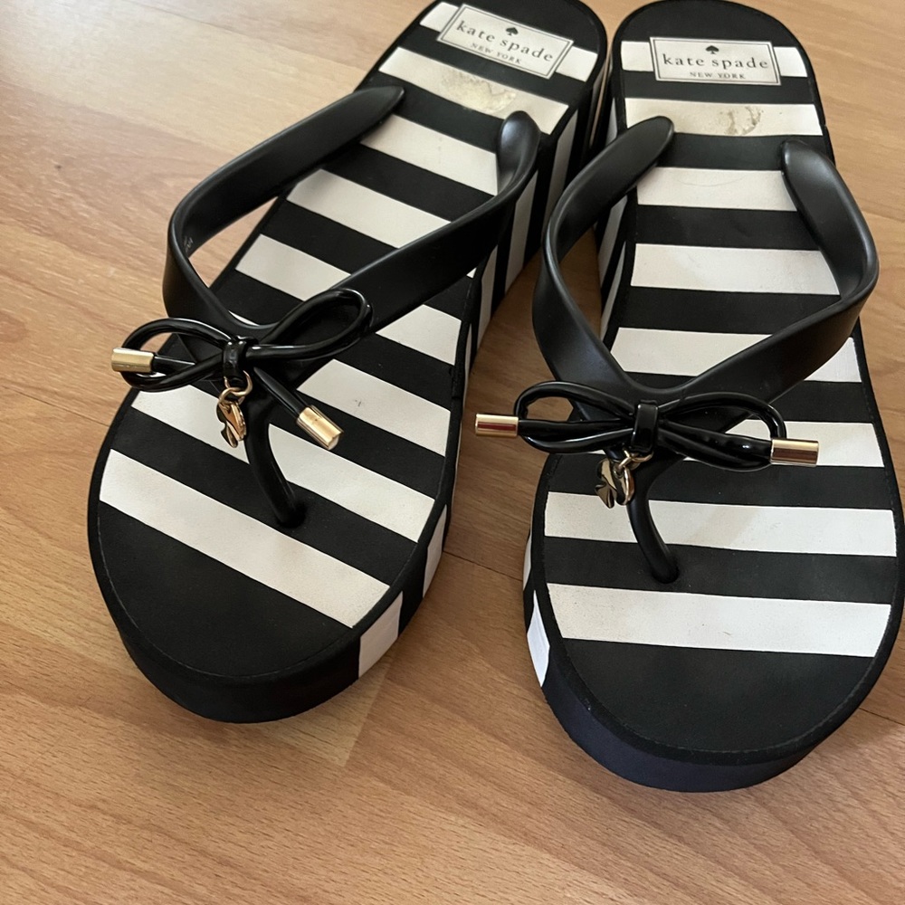 Kate Spade Rhett Striped Wedge Flip Flops